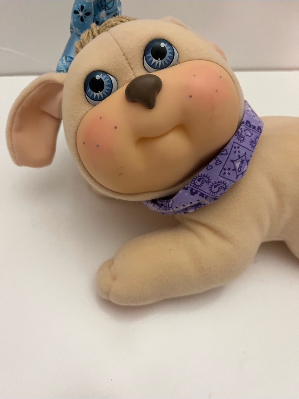 Cabbage Patch Kids Crimp N Curl Dog 1992 Puppy Plush Vintage CPK Hasbro Beige